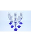 Set 6 Glasses for Champagne pic. Cobalt Net