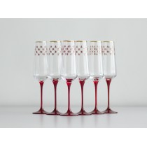 Set 6 Glasses for Champagne pic. Net Bordeaux, Blues