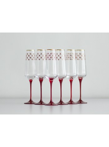 Set 6 Glasses for Champagne pic. Net Bordeaux
