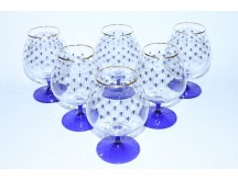 Set 6 Glasses for Cognac pic. Cobalt Net