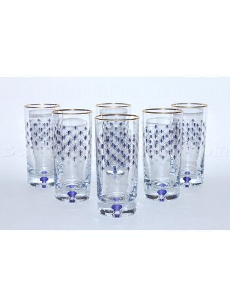 Set 6 Glasses for Juice pic. Cobalt Net