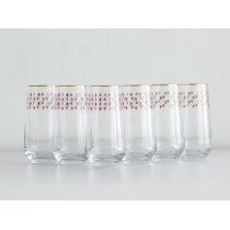 Set 6 Glasses for Juice pic. Net Bordeaux, Blues
