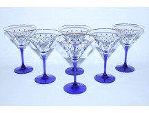 Set 6 Glasses for martini pic. Cobalt Net
