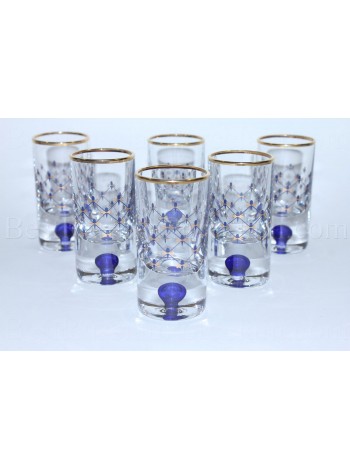 Set 6 Glasses for Vodka pic. Cobalt Net