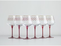 Set 6 Glasses for Water pic. Net Bordeaux, Blues