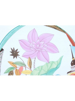 Decorative Plate pic. Blooming City, Form Ellipse