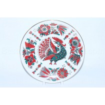 Decorative Plate pic. Red Bird (Rooster), Form Ellipse
