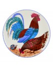 Decorative Plate pic. Rooster and Hen, Form Ellipse