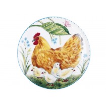 Decorative Plate pic. Hen and chickens, Form Ellipse
