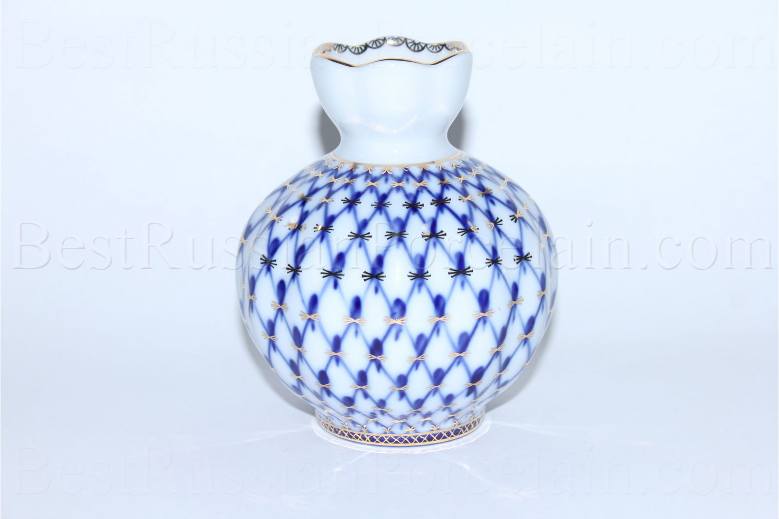Table Decor Cobalt Net White and Blue  FLOWERS VASE by Imperial Porcelain 