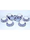 Tea Set pic. Cobalt Net 6/14 Form Tulip