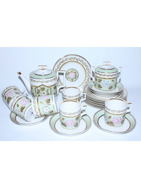 Tea Set pic. Nephrite Background 6/20, Form Heraldic
