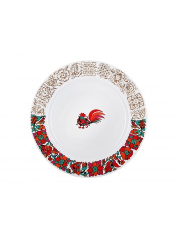 Dining Plate pic. Red Rooster 1 8.46", Form European-2