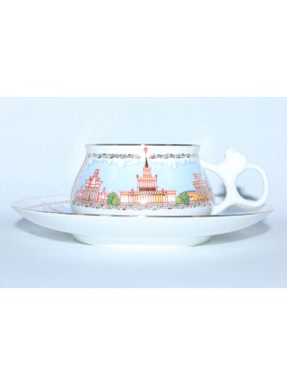 Cup and saucer pic. Pavilions ENEA(VDNH) in Moscow, Form Bilibin