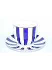 Cup and saucer pic. Yes & No (Cobalt), Form Lily of the valley