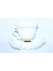 Cup and saucer pic. Golden ribbon, Form White flower