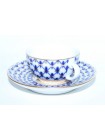Cup and saucer pic. Cobalt Net, Form 40 g.