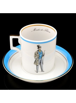 Cup and saucer pic. Modes de Paris 1844, Form Heraldic