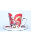 Mug and Saucer pic. Red Rooster, Form Leningrad