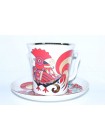 Mug and Saucer pic. Red Rooster, Form Leningrad