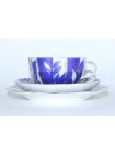 Trio set: tea cup, saucer and dessert plate pic. Winter Evening, Form Tulip