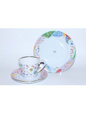 Trio set: tea cup, saucer and dessert plate pic. Confetti, Form Banquet