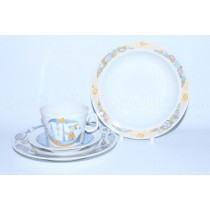 Set: tea cup, saucer and two plates pic. Sea Travel, Form Youth