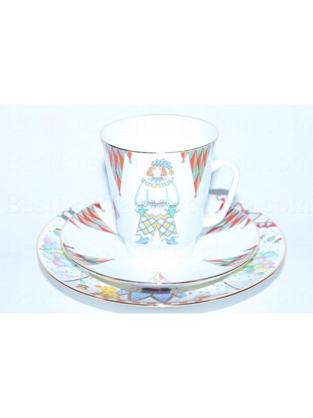 Trio set: cup, saucer and dessert plate pic. Ballet Petrushka, Form May