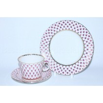 Trio set: cup, saucer and dessert plate pic. Net Blues, Form Youth