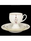 Trio set: tea cup, saucer and dessert plate pic. Easter (Pink Flower), Form Classical-2