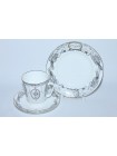 Trio set: cup, saucer and dessert plate pic. Swan Lake, Form May