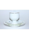 Trio set: tea cup, saucer and dessert plate pic. Easter (Blue Flower), Form Classical-2
