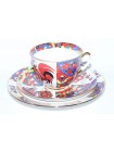 Trio set: cup, saucer and dessert plate pic. National Patterns, Form Spring
