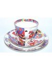 Trio set: cup, saucer and dessert plate pic. National Patterns, Form Spring