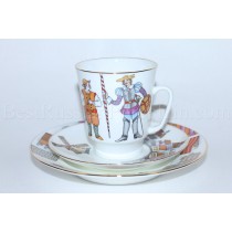 Trio set: cup, saucer and dessert plate pic. Don Quixot Ballet, Form May