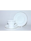Trio set: cup, saucer and dessert plate pic. Golden Edge Form Wave