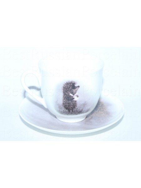 Cup and Saucer pic. Hedgehog in the Fog, Owl Form Lily of the valley