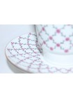 Cup and Saucer pic. Pink Grid or Rose blues Form May