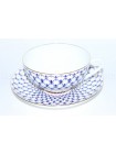 Cup and saucer pic. Cobalt Net, Form Dome