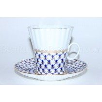 Cup and Saucer pic. Cobalt Net Form Dandelion