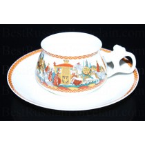 Cup and Saucer pic. Army of Dodon, Form Bilibin