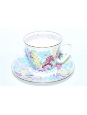 Cup and Saucer pic. Spring Flowers, Form Black Coffee