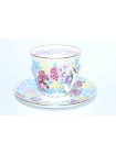 Cup and Saucer pic. Spring Flowers,  Form Black Coffee