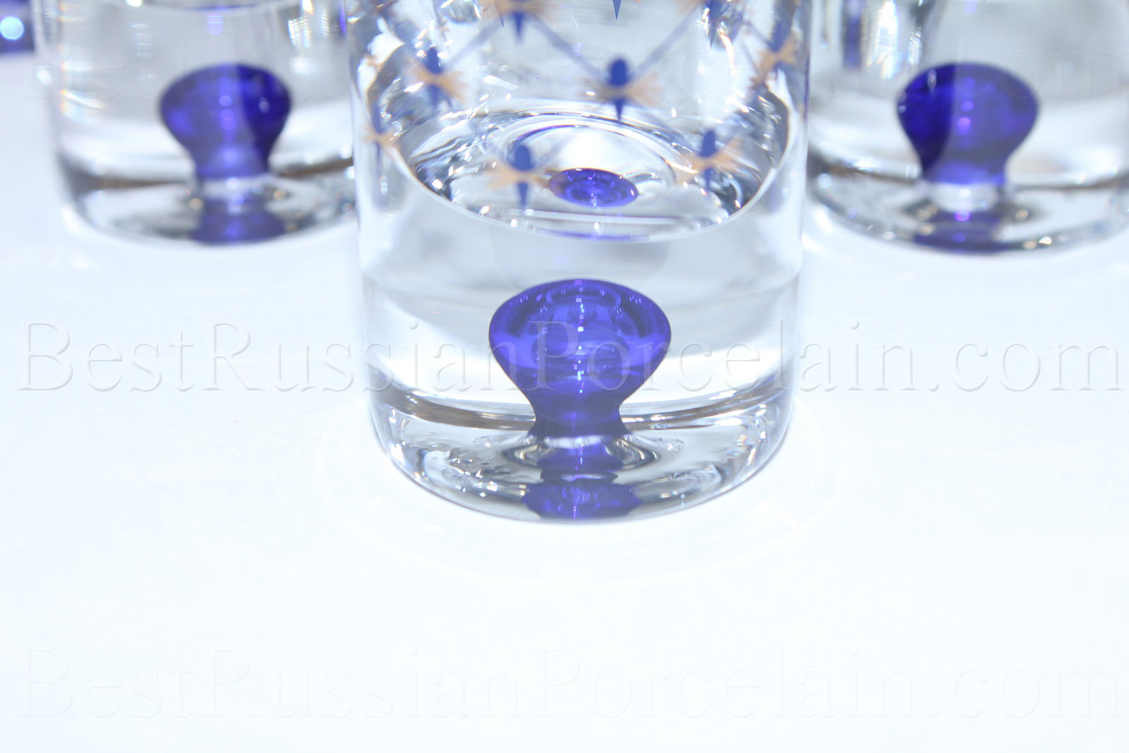 Set of 6 Vintage Blue Drinking Glasses Russian Glasses Old Bar Glasses Blue  Shot Glasses Antique Table Glass Glasses Vodka Old Small Shot 