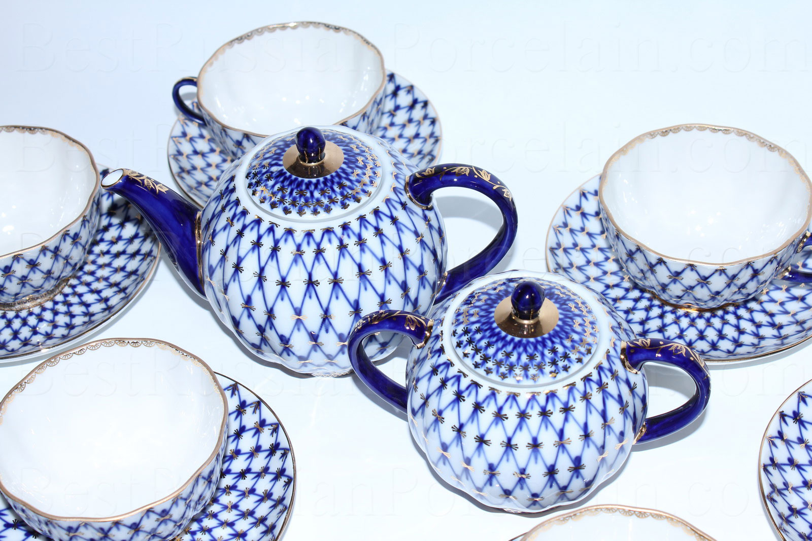 Tea Set Net Buy Tea Set pic. Cobalt Net | BestRussianPorcelain.com